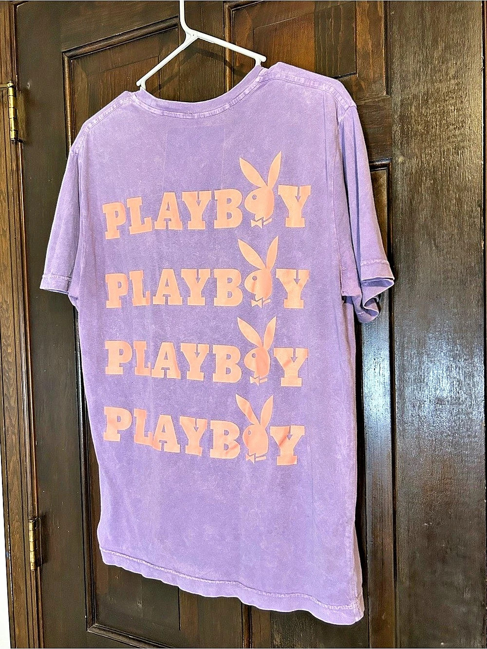 Playboy Bunny Stack T-Shirt Graphic Tee Purple & Orange Medium